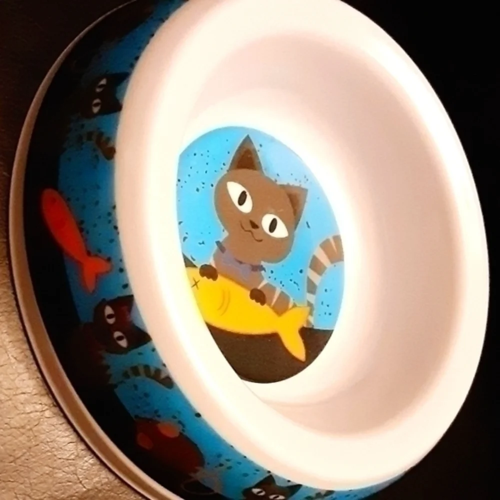 Melamine Fish-N-Kitty Cat Bowl